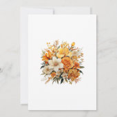 Faire-part de mariage florale jaune, orange et ivo (Dos)