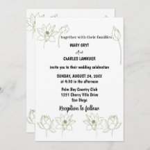 faire-part de mariage florale lotus
