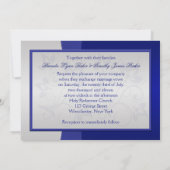 Faire-part de mariage florale marine et argent (Dos)