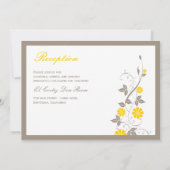 Faire-part de mariage florale moderne - moutarde (Dos)