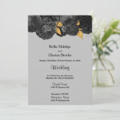 Faire-part de mariage Florale Noir Et Or (Debout devant)