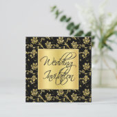 Faire-part de mariage florale noire et or (Debout devant)
