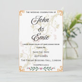 Faire-part de mariage Florale Or Luxe (Debout devant)