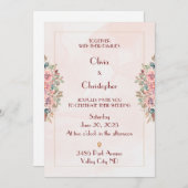 Faire-part de mariage florale romantique (Devant / Derrière)