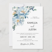 Faire-part de mariage florale romantique aquarelle (Devant)