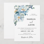 Faire-part de mariage florale romantique aquarelle (Devant / Derrière)