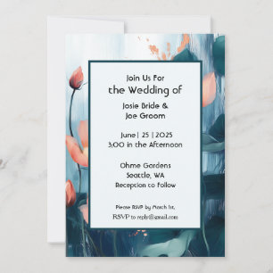 Faire-part de mariage florale romantique moderne