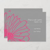 Faire-part de mariage florale rose et gris chaud R (Devant / Derrière)