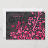 Faire-part de mariage florale rose et noire (Dos)