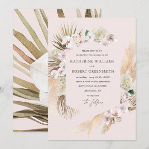 Faire-part de mariage florale tropicale