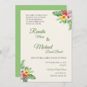 Faire-part de mariage florale tropicale (Devant / Derrière)