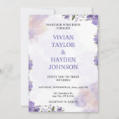 Faire-part de mariage Florale violet doux (Devant)