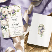 Faire-part de mariage florale violet et blanc