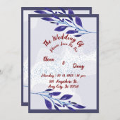 Faire-part de mariage Florale Violet : Un rêve (Devant / Derrière)