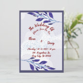 Faire-part de mariage Florale Violet : Un rêve (Debout devant)