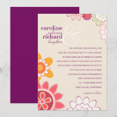 Faire-part de mariage florale Whimy (Devant / Derrière)