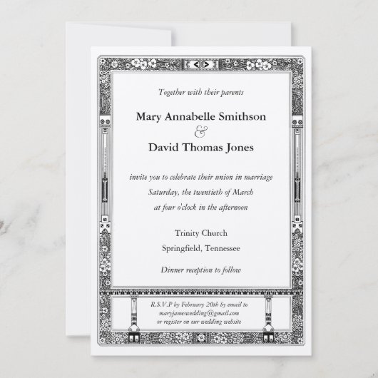 Faire-part de mariage florales RSVP avec direction (Devant)