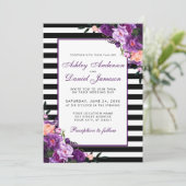 Faire-part de mariage florales violettes ultra vio (Debout devant)