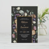 Faire-part de mariage floraux élégants et chic ave (Debout devant)