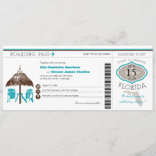 Faire-part de mariage Florida Boarding Pass