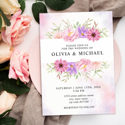 Faire-part de mariage fluide minimaliste