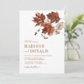 Faire-part de mariage foliaire automnale (Debout devant)