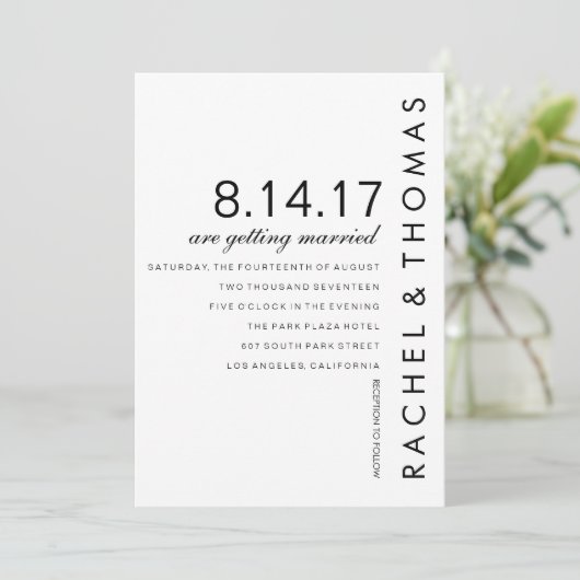 Faire-part de mariage Folio moderne (Debout devant)