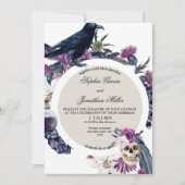 Faire-part de mariage foncé mauve et noire (Devant)