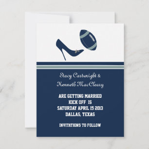 Faire-part de mariage Football Bleu Annonce de sau