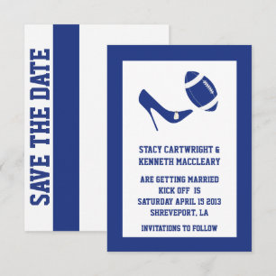 Faire-part de mariage Football Bleu Annonce de sau