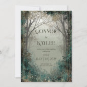 Faire-part de mariage forestier enchaîné (Devant)