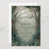 Faire-part de mariage forestier enchaîné (Devant / Derrière)