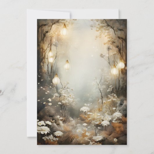 Faire-part de mariage forestier enchanté (Dos)