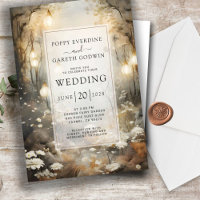 Faire-part de mariage forestier enchanté