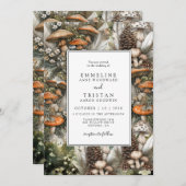 Faire-part de mariage forestier enchanté (Devant / Derrière)