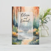 Faire-part de mariage forestier enchanté (Debout devant)