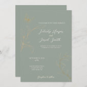 Faire-part de mariage Forestier Romantique (Devant / Derrière)