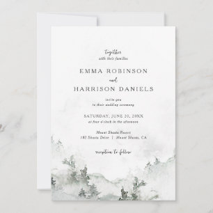 Faire-part de mariage forestier rustique
