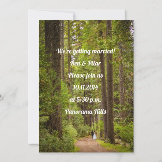 Faire-part de mariage forestier rustique informel (Devant)