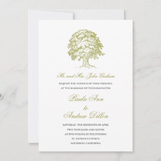 Faire-part de mariage forestière (Devant)