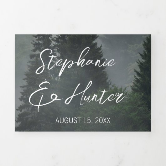 Faire-part de mariage forestière (Page de couverture)