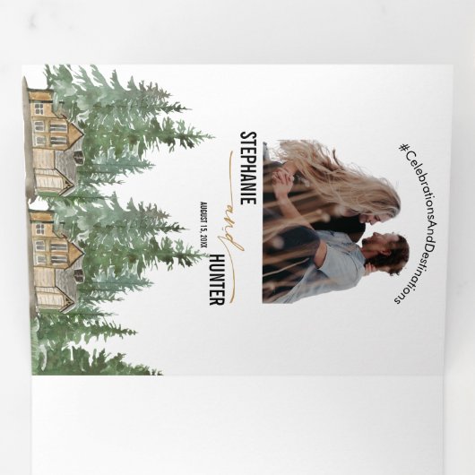 Faire-part de mariage forestière (Intérieur en premier)