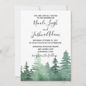 faire-part de mariage forêt aquarelle rustique (Devant)