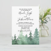 faire-part de mariage forêt aquarelle rustique (Debout devant)