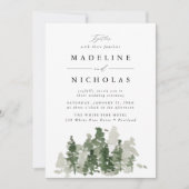 Faire-Part de Mariage Forêt de Pins Rustique (Devant)