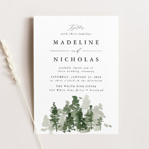 Faire-Part de Mariage Forêt de Pins Rustique