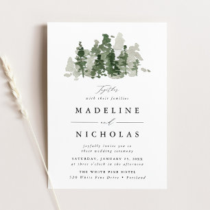 Faire-Part de Mariage Forêt de Pins Rustique