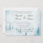 Faire-part de mariage Forêt d'Hiver (Devant)
