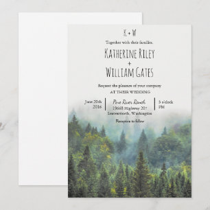Faire-part de mariage forêt rustique