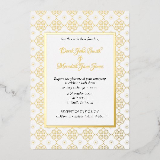 Faire-part de mariage Formal complexe avec feuille (Recto)